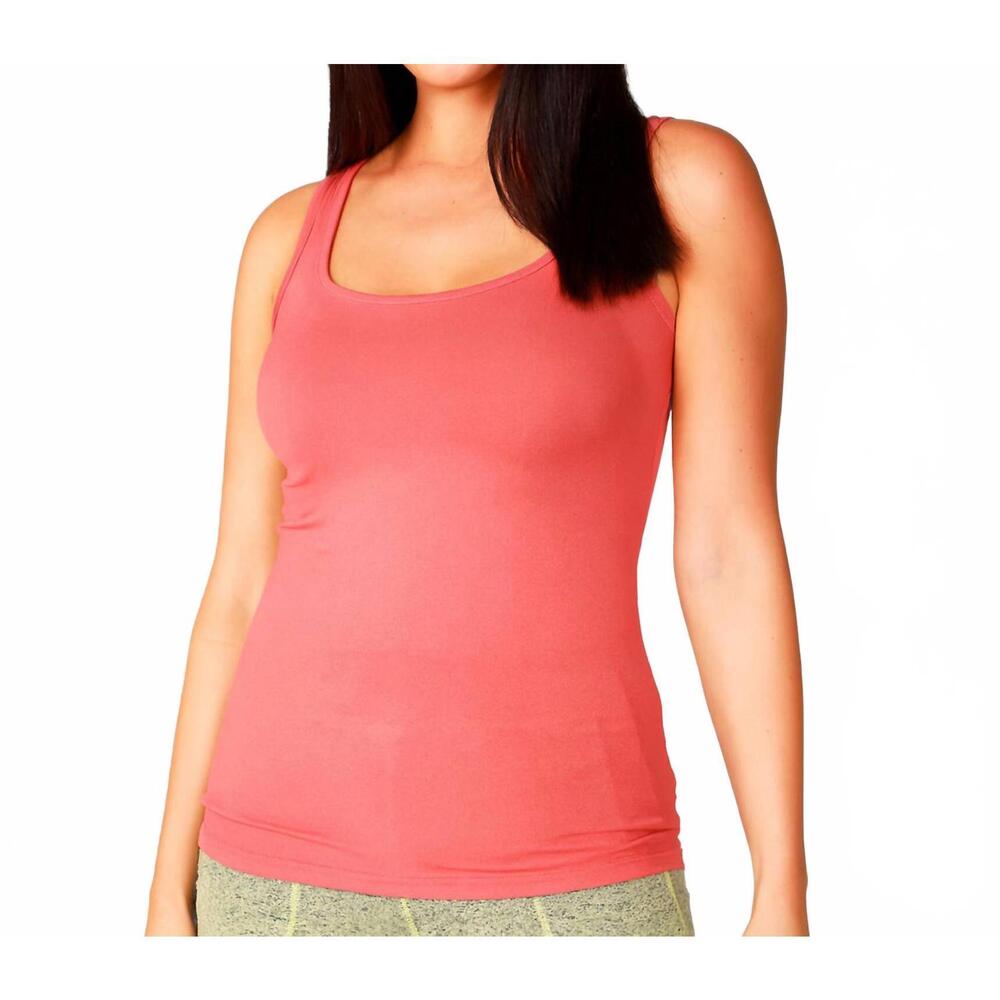 NEW FRENCH KYSS scoopneck tank top in coral